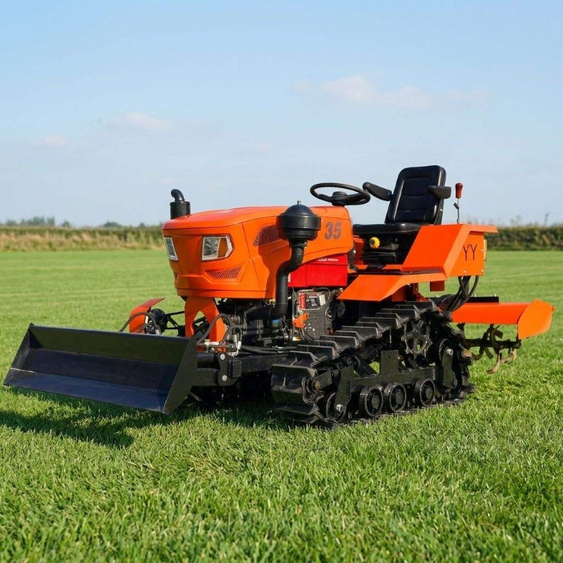 Agriculture Farming Working - 크롤러 4륜 구동 로터리 경운기 35HP